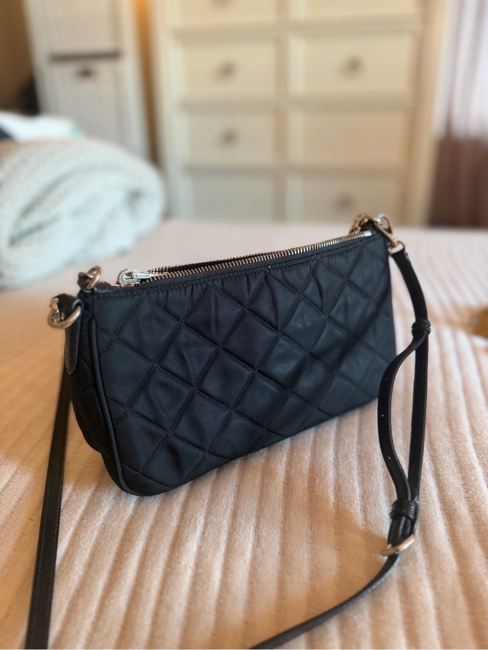 Prada Black Quilted Nylon Shoulder Bag - Picture 7 of 9